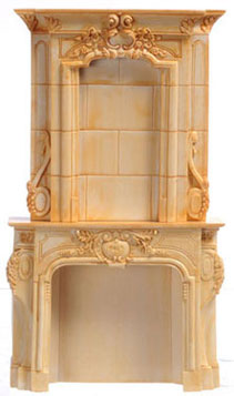 Dollhouse Miniature Fireplace, Ivory